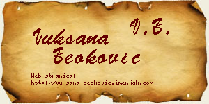 Vuksana Beoković vizit kartica